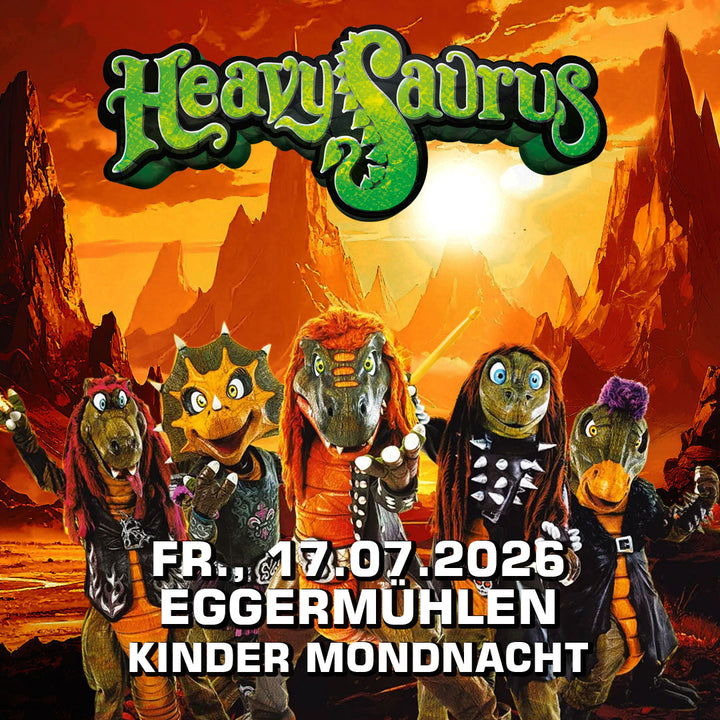 Kinder bei Heavysaurus Konzert in Eggermühlen während des 5-jährigen Jubiläums, mit bunten Lichtern und fröhlicher Atmosphäre.