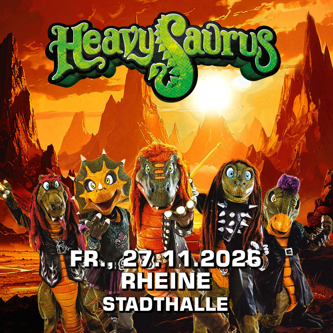 Luftaufnahme der Stadthalle Rheine mit Besucher vor Heavysaurus Konzert am 27.11.26, Veranstaltung im Vivenu Event.
