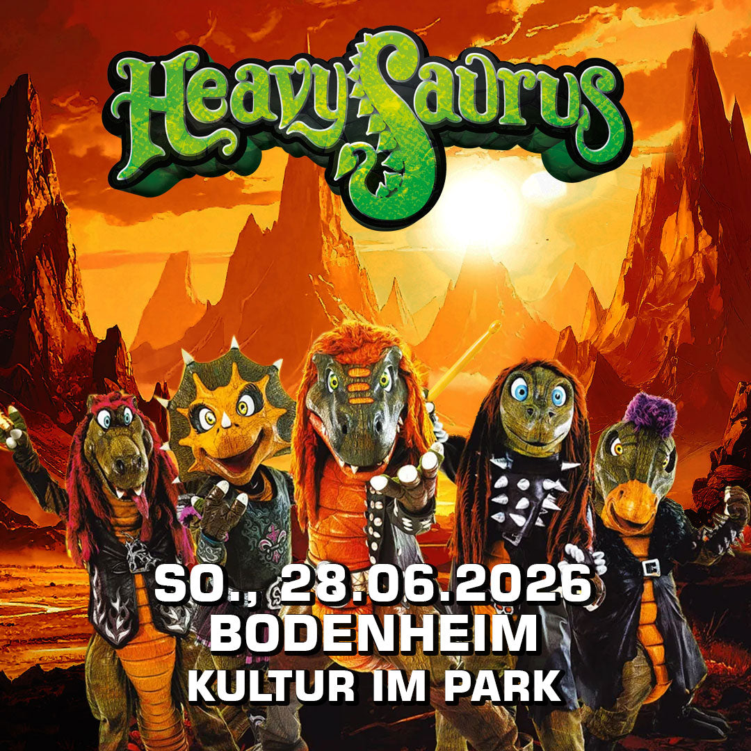 Heavysaurus Konzert am 28. Juni 2026 in Bodenheim, Kultur im Park, Veranstaltungsbild mit Bühne und Publikum