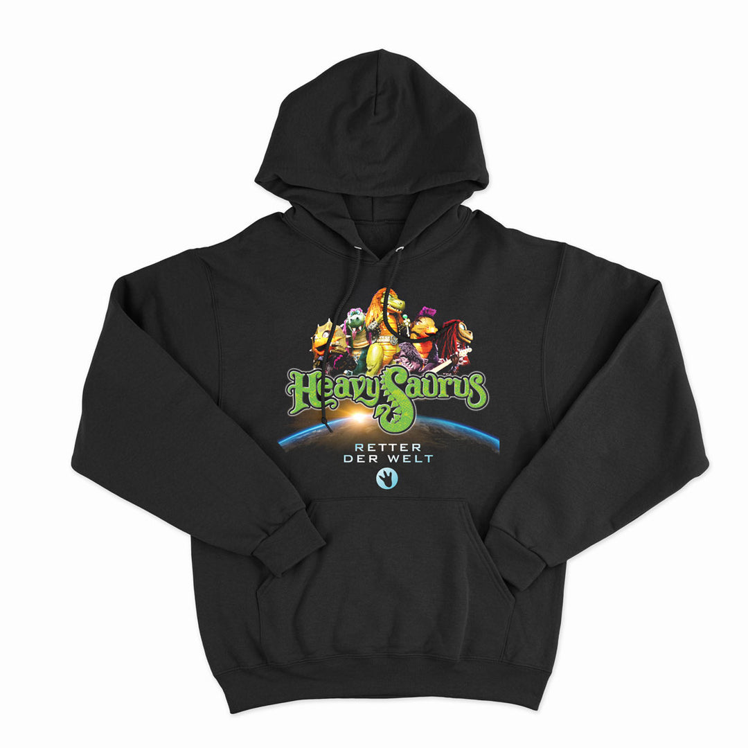 Grauer Hooded Sweatshirt für Erwachsene von Heavysaurus Shop, mit Kapuze und bequemem Schnitt, ideal für den Alltag.