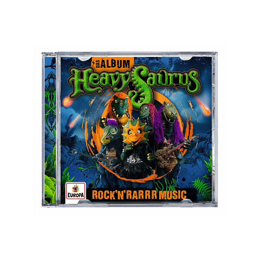 Hörbares Album "Rock'n'Rarrr" von Heavysaurus, Audio CD mit buntem Cover, medienartige Musikverpackung