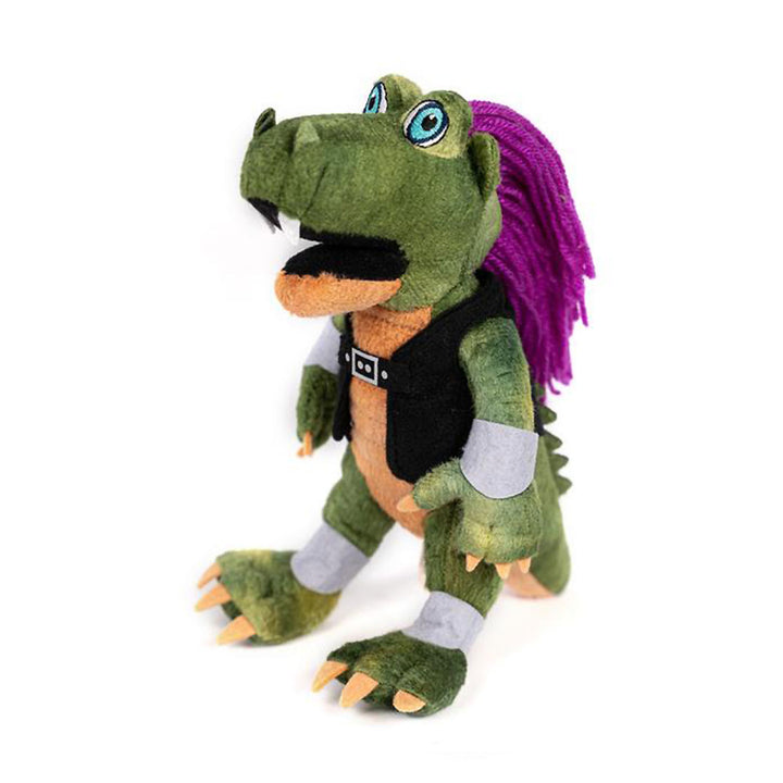 Weiches Stofftier Riffi Raffi als Accessoire von Heavysaurus Shop, mit bunten Stoffdetails und freundlichem Gesicht.